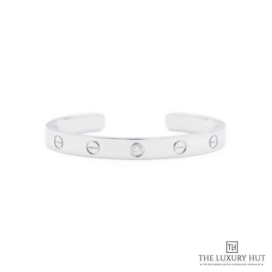 Cartier Love White Cuff Bangle 35017 a