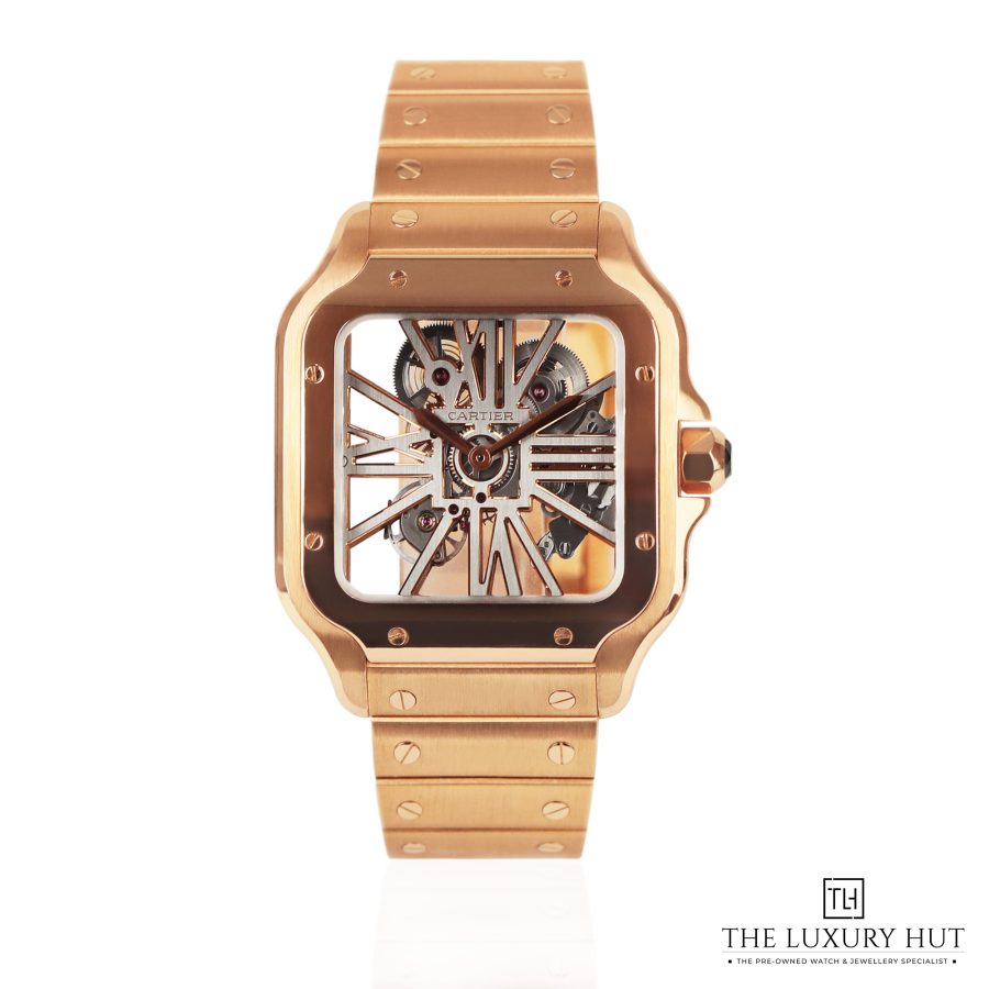 Cartier Santos Rose Gold Skeleton Dial LB337 a
