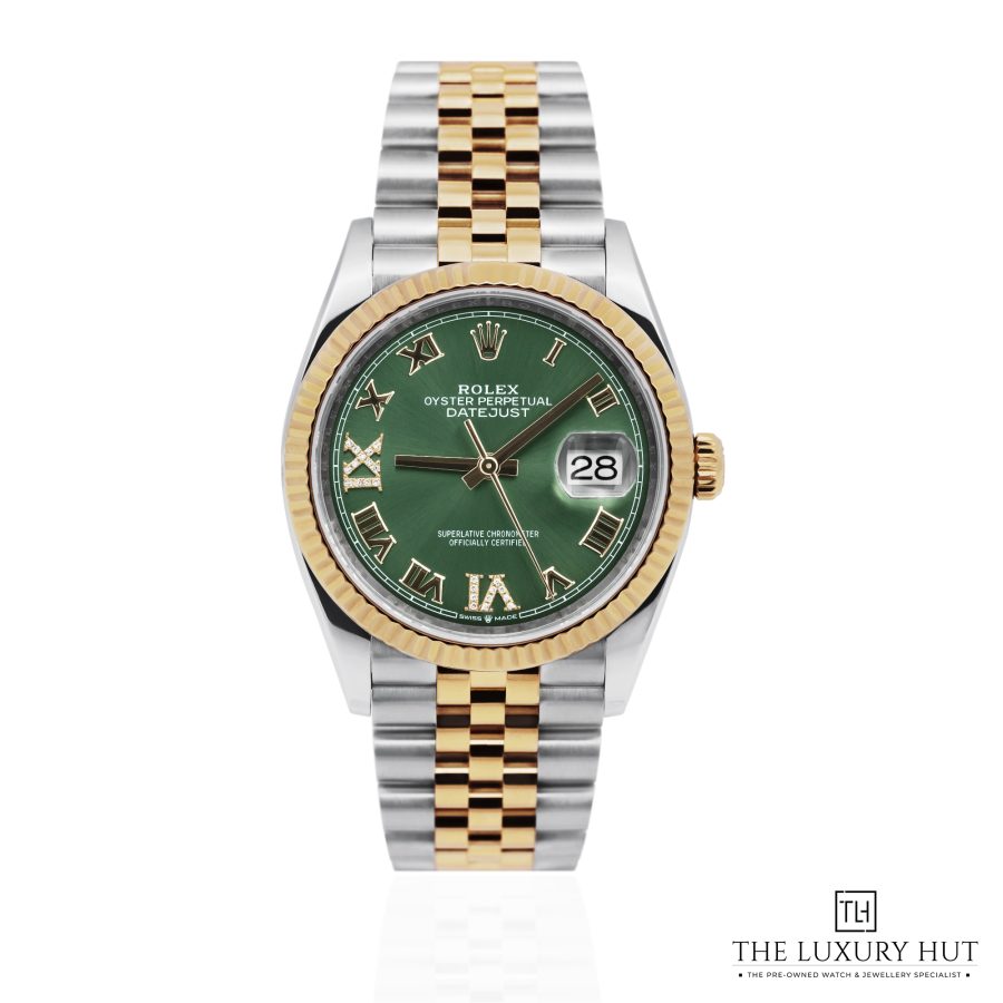 Rolex Datejust 36mm Bi Metal Olive Green 51689 a