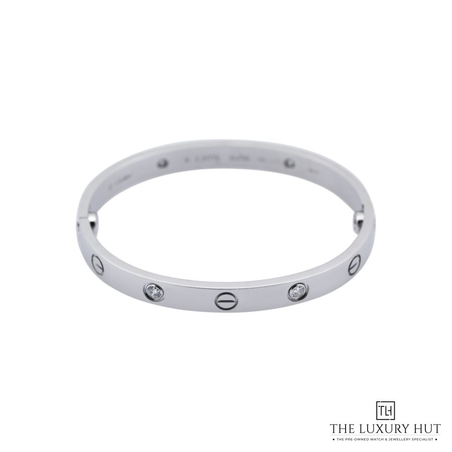 Cartier White Gold 4 Diamonds Love Bangle 51787 a