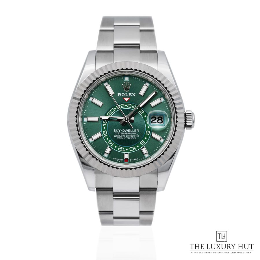 Rolex Sky Dweller Steel Gold 42 Mint Green 51928 aa1