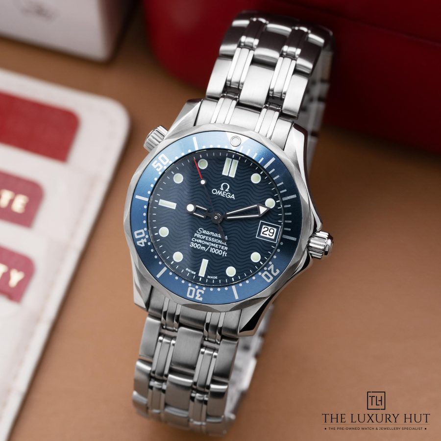 Omega Seamaster 300M Steel 36 Blue Wave Dial 52113 bb