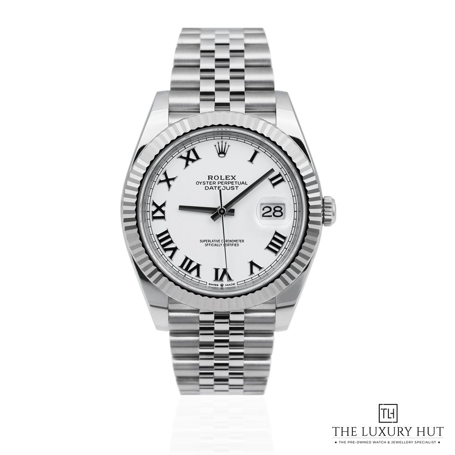 Rolex Datejust 41 Steel 18ct White Gold White Roman Dial