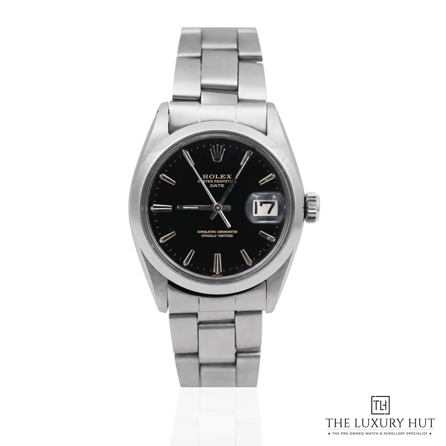 Vintage Rolex Oyster Perpetual Date 34mm Steel Black Dial 1500