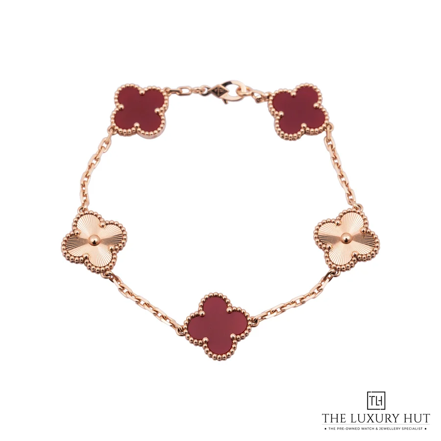 Van Cleef   Arpels Vintage Alhambra Gold 3 Carnelian Bracelet