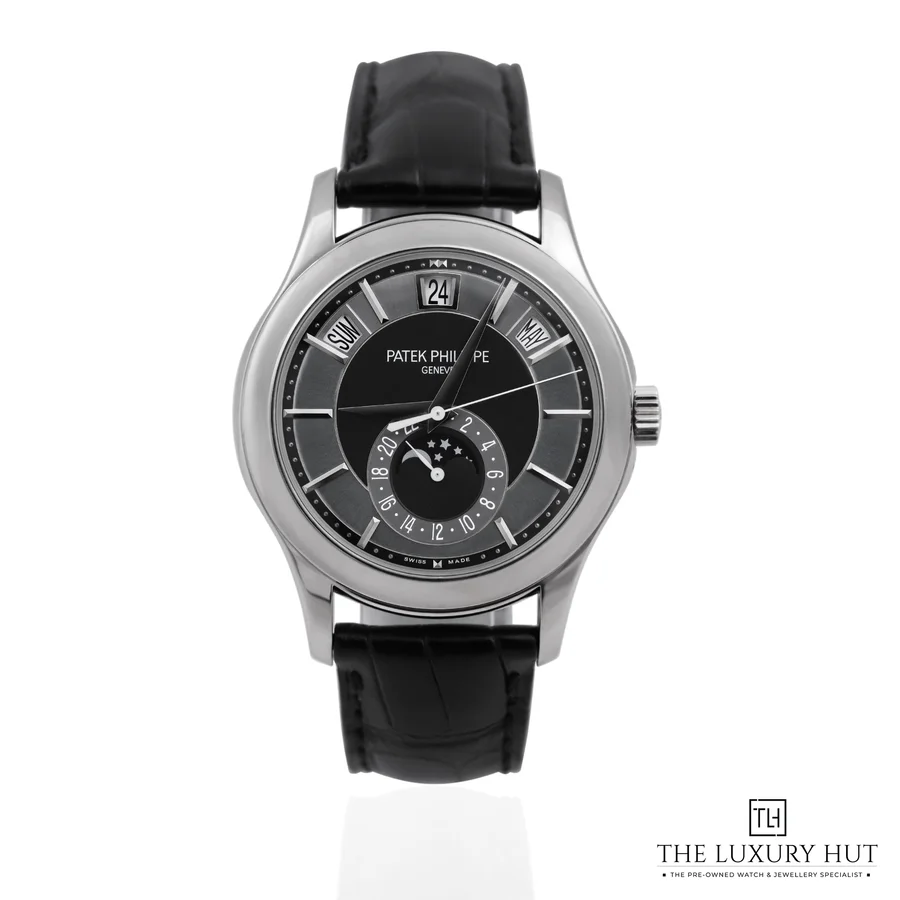 Patek Philippe Complications White Gold Black Grey Dial 5205G 010