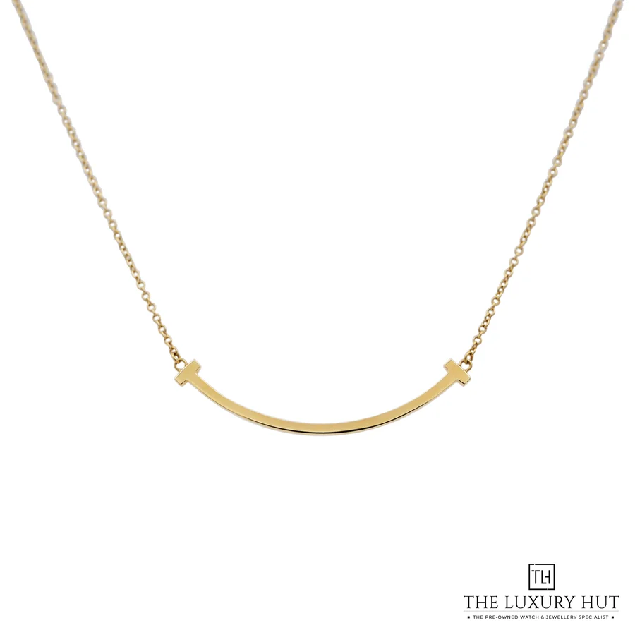 Tiffany T 18ct Yellow Gold Small Smile Pendant Necklace