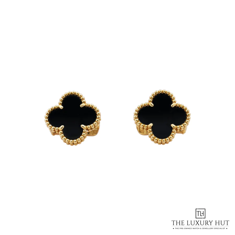 Van Cleef   Arpels Gold   Onyx Earrings VCARA44200