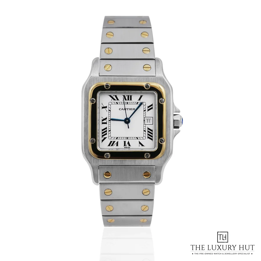 Cartier Santos Galb e Steel   Gold White Dial 2961