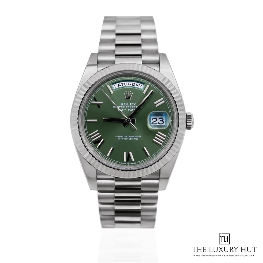 Rolex Day Date 40 White Golg Green 228239