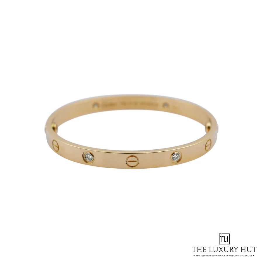 Cartier Yellow Gold Classic Diamonds Love Bracelet Size 17