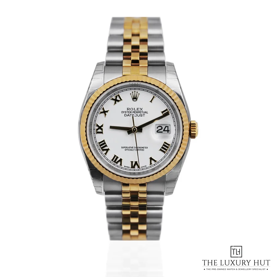 Rolex Datejust 36 Steel   Gold White Roman 116233