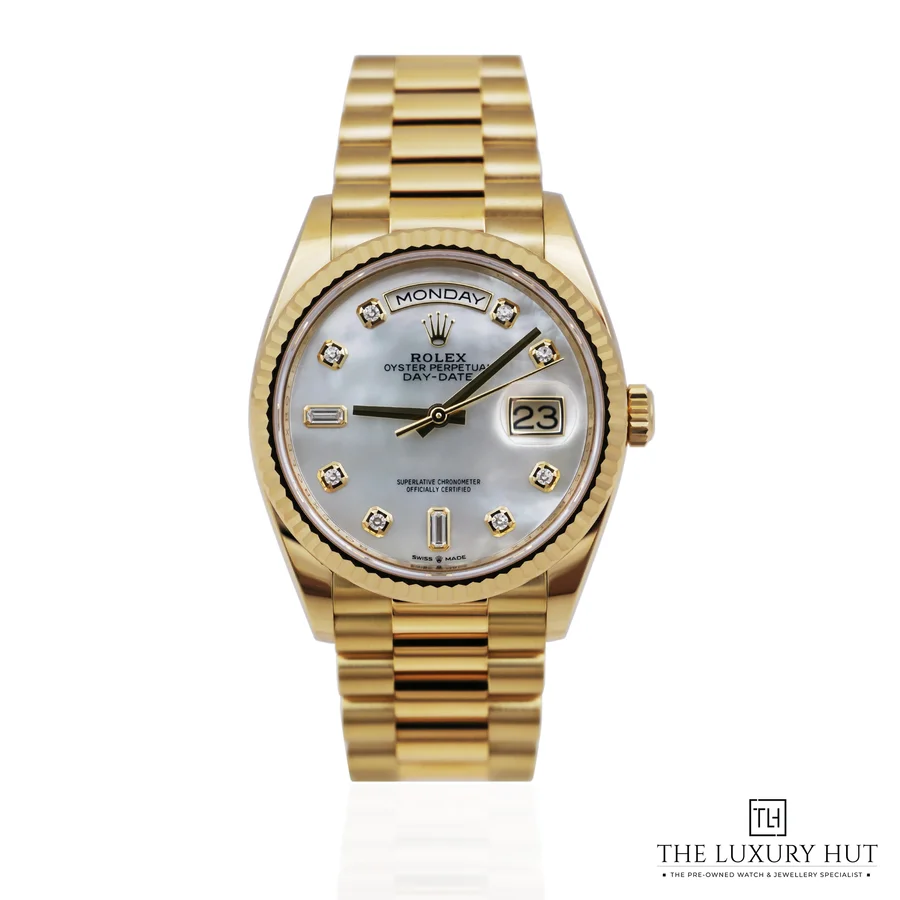 Rolex Day Date Gold White MOP Diamond 128238