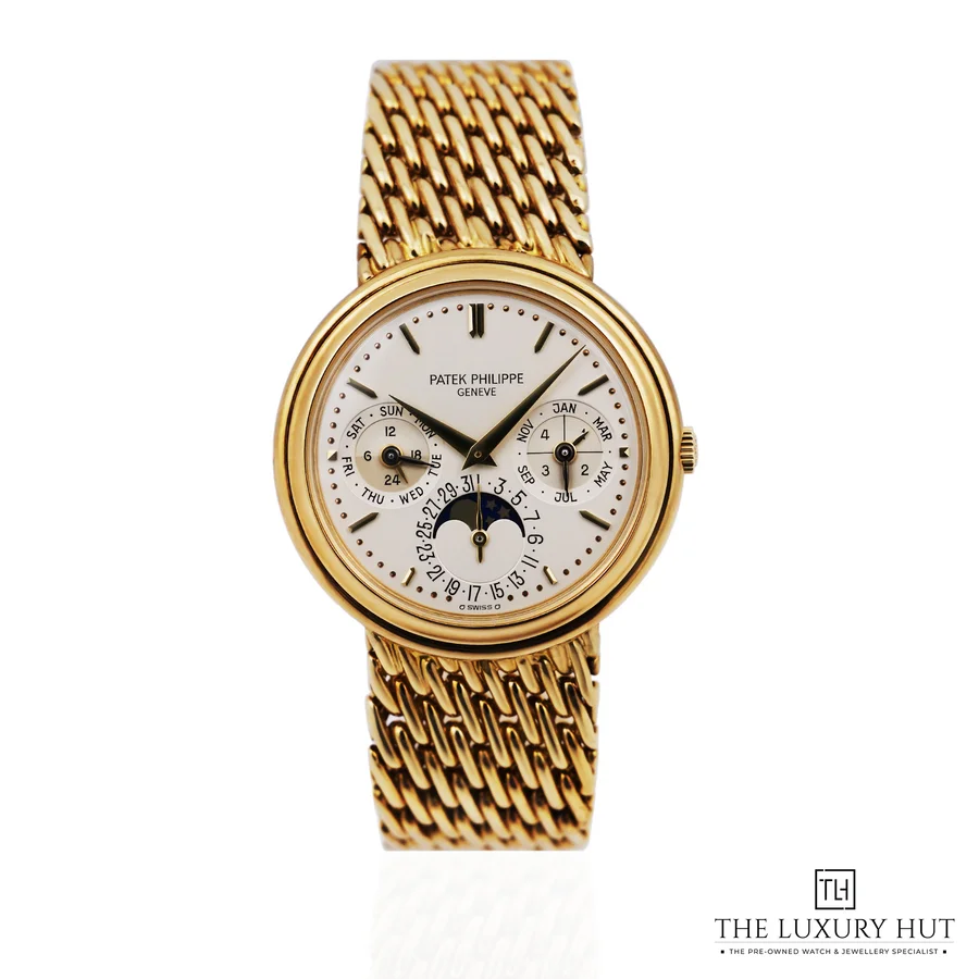 Patek Philippe Perpetual Calendar Gold 36 Silver 3945