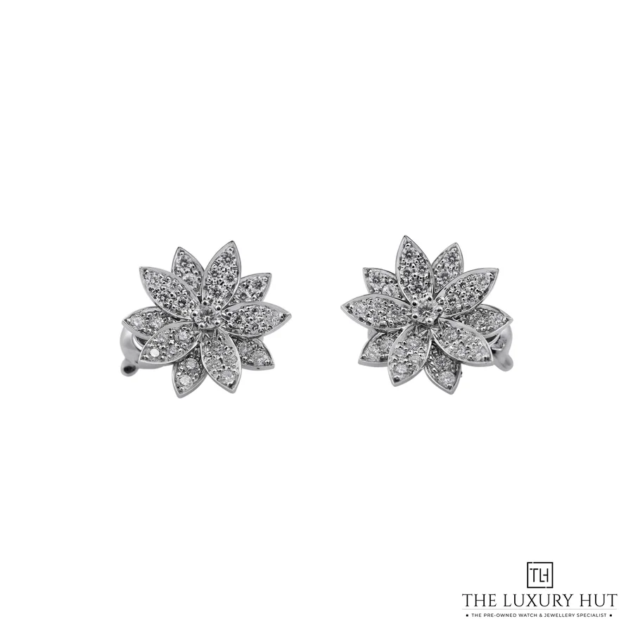 Van Cleef   Arpels Lotus Diamond Earrings VCARO96B00