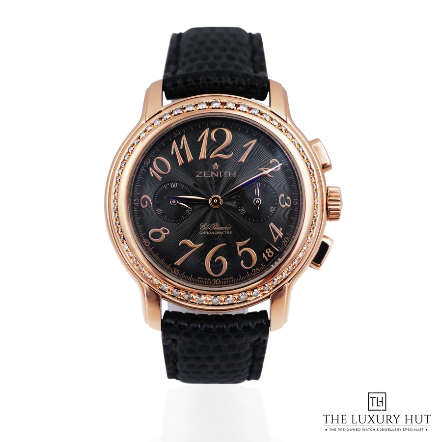 Zenith El Primero Chronograph Gold   Diamonds Black 22 1230 4002 01 C528