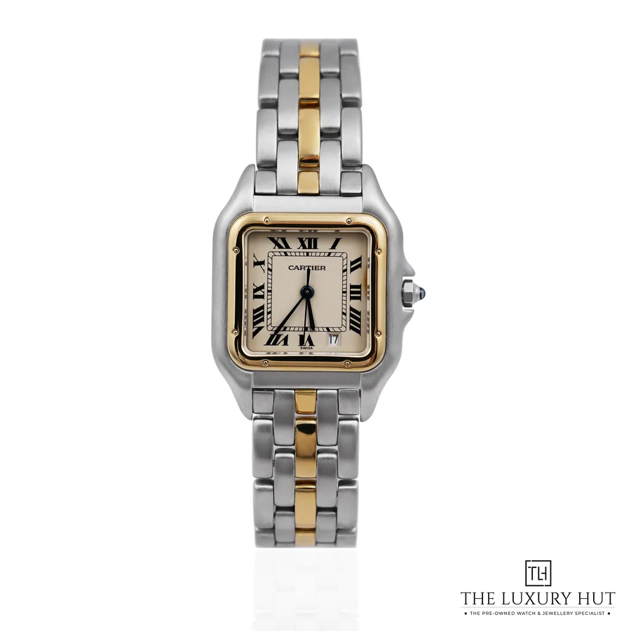 Vintage Cartier Panth re Steel   Gold Cream Roman 187949