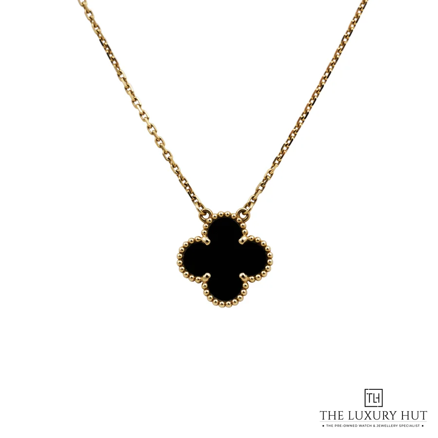Van Cleef   Arpels Alhambra Gold   Onyx Pendant Necklace 2024