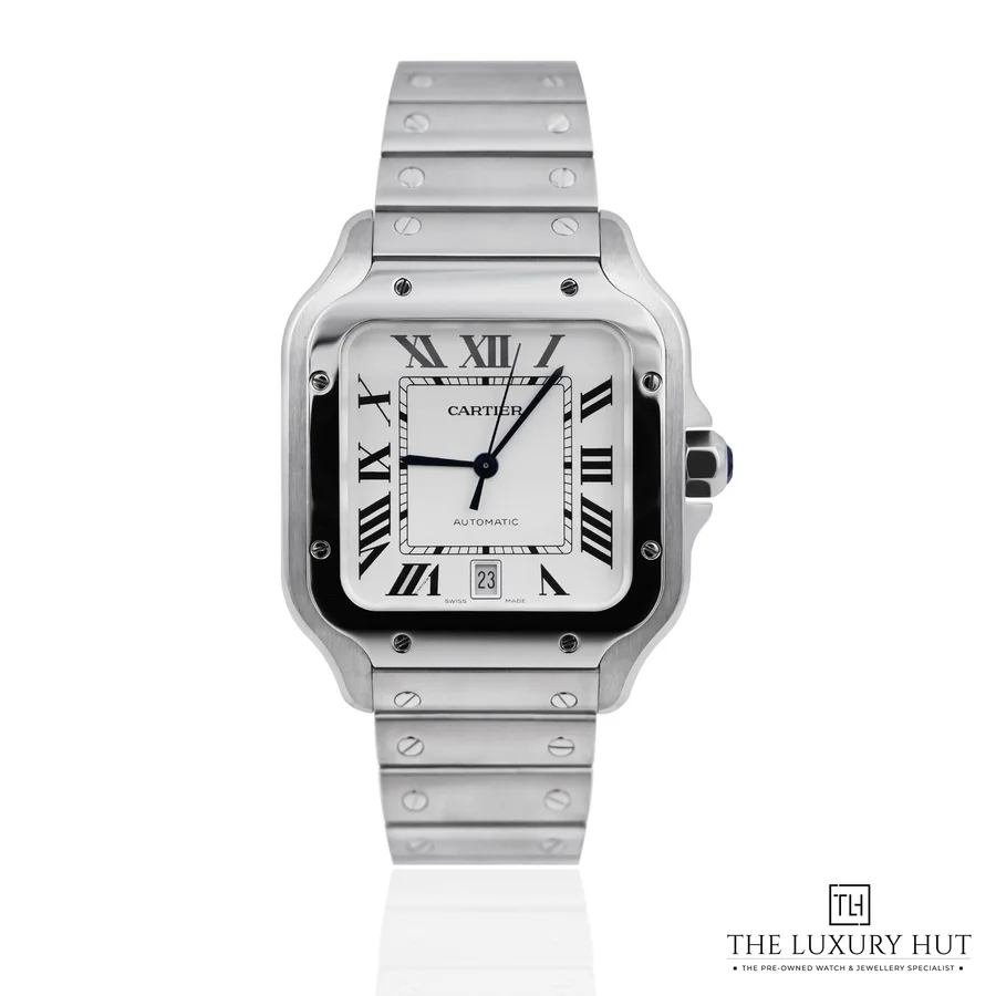 Cartier Santos De Cartier Steel 39 8mm White WSSA0018