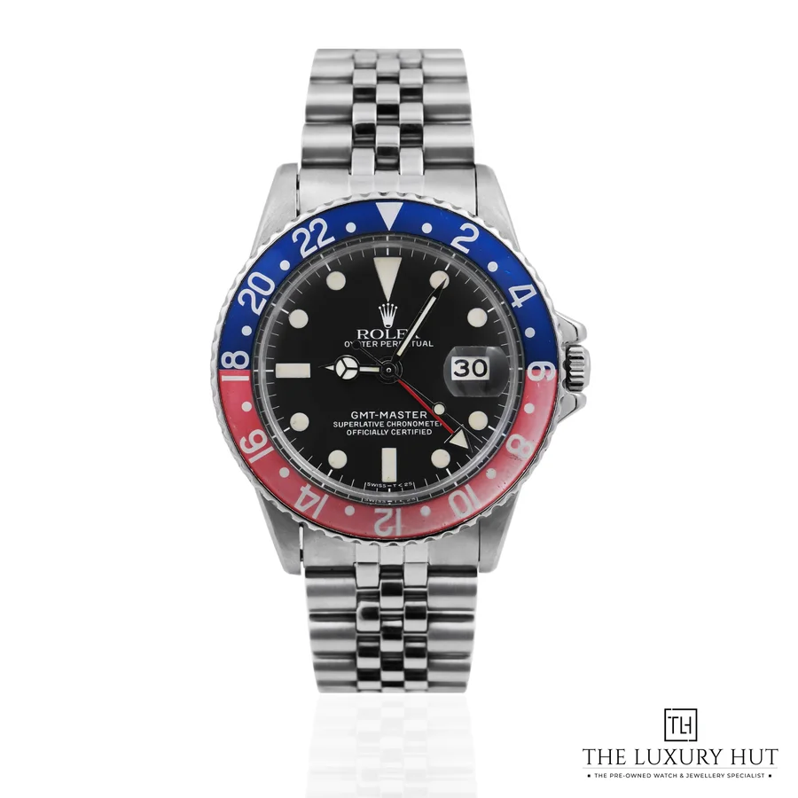 Vintage Rolex GMT Master Pepsi Steel 40 Black Dial 1675