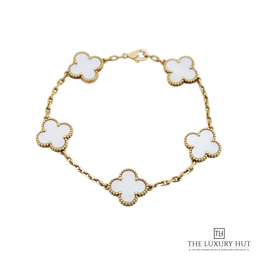 Van Cleef   Arpels Alhambra Gold 5 MOP Motifs Bracelet VCARA41800