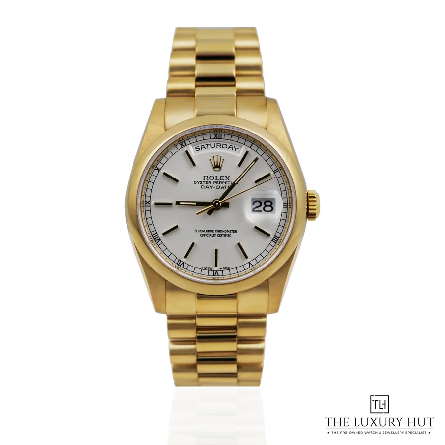 Rolex Day Date Yellow Gold Silver Dial 118208