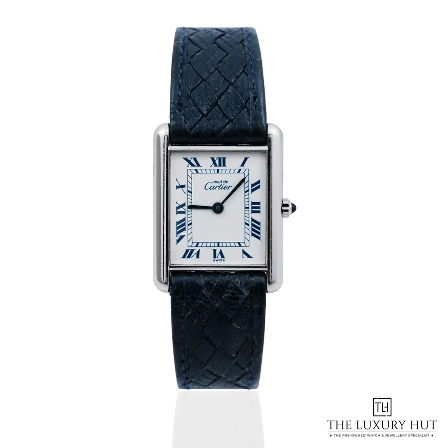 Vintage Cartier Tank Vermeil 925 Silver White Roman 681006