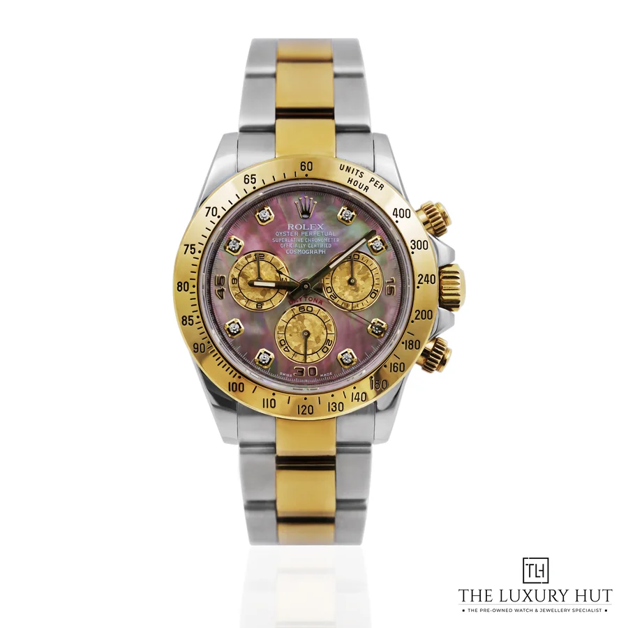 Rolex Daytona Steel   Yellow Gold 40 Tahitian MOP Diamond 116523