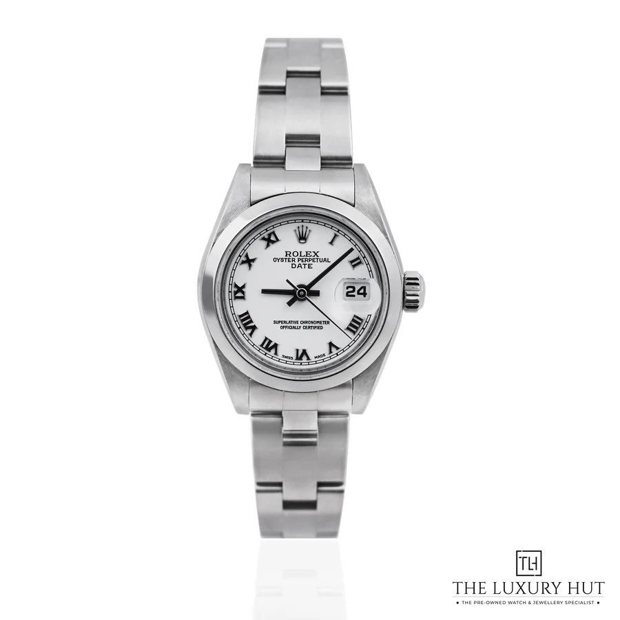 Rolex Oyster Perpetual Date Steel White Roman 79160
