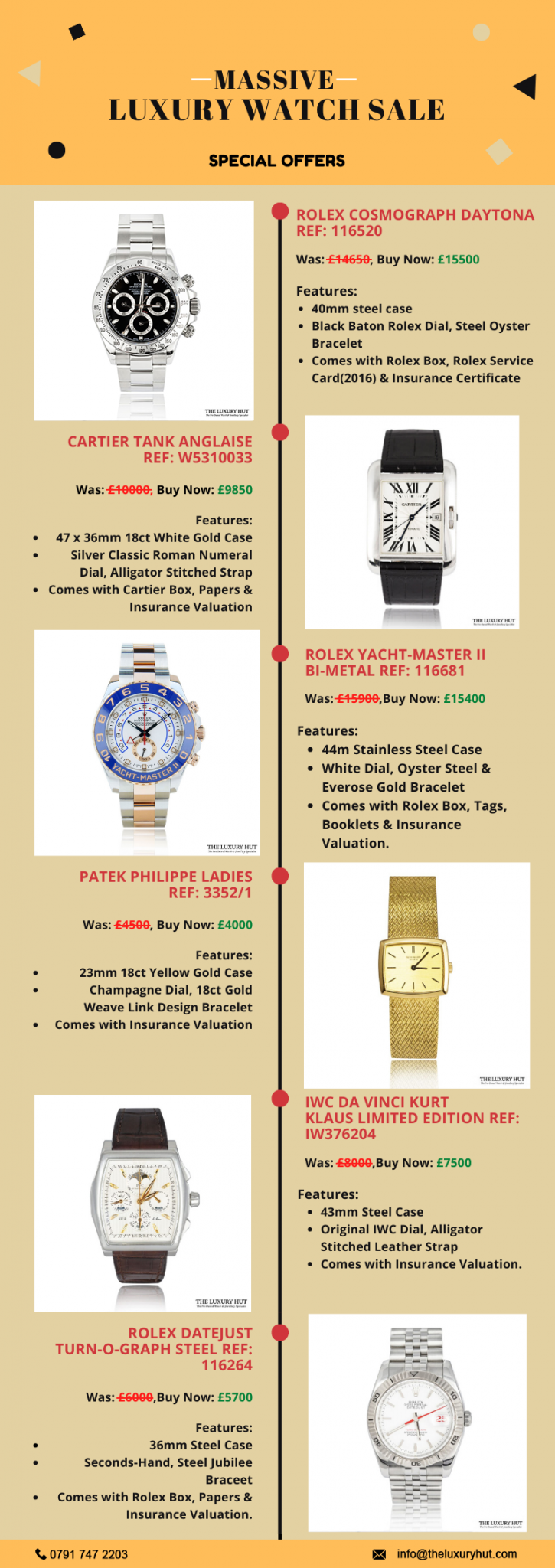 watches sale on luxury hut